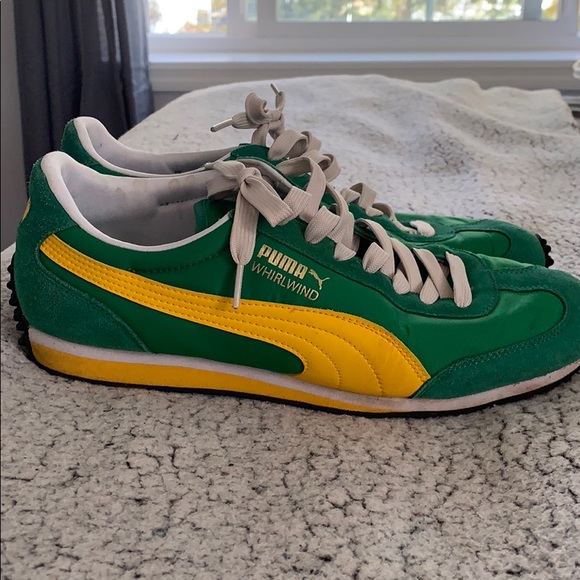 puma whirlwind green yellow